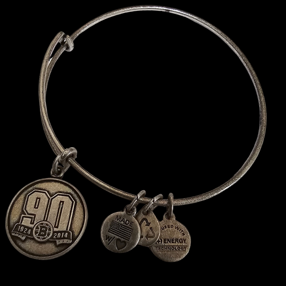 Alex and Ani Boston Bruins 90th Anniversary Silver Bracelet